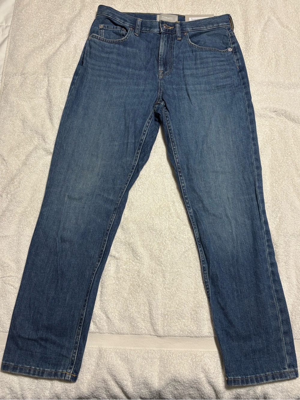 Everlane 100% Organic Cotton NWT Straight-Leg Jeans in Medium Blue